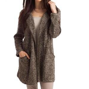 NEW FRENCH KYSS lara long tweed cardigan in olive multi